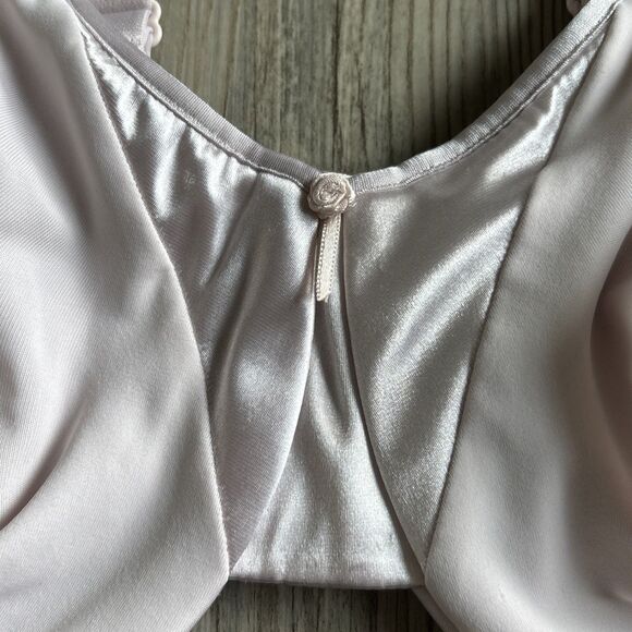 Olga Full Coverage Balconette Bra Pink Satin With Bow Detail Size 40DD - Picture 2 of 7